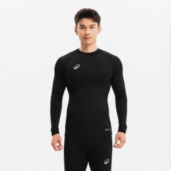 Podkoszulek termiczny piłkarski z długim rękawem Kipsta Keepcomfort 100. Czarne bielizna termoaktywna męska KIPSTA, xl, bez wzorów, z elastanu. Za 49.99 zł.