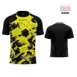Koszulka Givova Art Sports Interlock Fluo Żółto-Czarna 2XS. Czarne t-shirty sportowe męskie Givova, m, z poliesteru, bez ramiączek, do piłki nożnej. Za 59.82 zł.