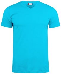 Clique Basic-T T-shirt z dekoltem w S wąska linia, bawełna – turquoise. Niebieskie t-shirty damskie CLIQUE, s, bez wzorów, z bawełny, bez kołnierzyka. Za 84.38 zł.