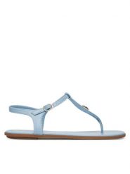DeeZee Sandały E9088-1 Niebieski. Niebieskie sandały damskie DeeZee, bez wzorów, z materiału, bez obcasa, na płaskiej podeszwie. Za 119.99 zł.