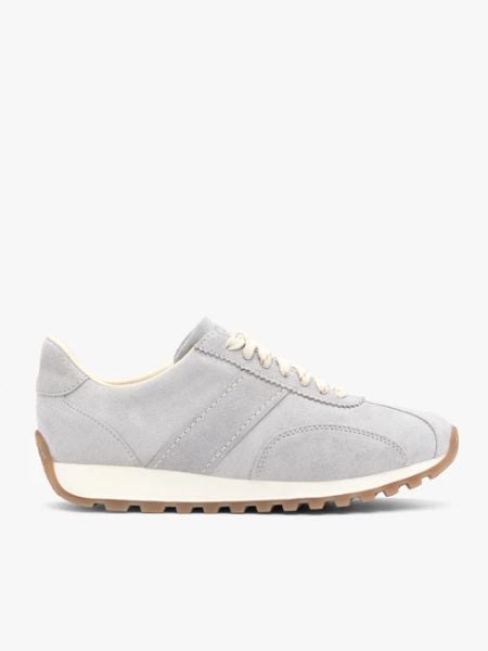 Szare buty sportowe ze skóry welurowej. Szare buty sportowe na co dzień damskie Ryłko, bez wzorów, ze skóry, trekkingowe. Za 499.99 zł.