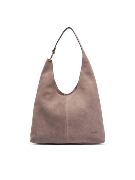 Calvin Klein Torebka Slouchy Suedelarge Shoulder Bag LV04F3690G Brązowy. Brązowe torebki klasyczne damskie CALVIN KLEIN, bez wzorów, ze skóry, bez dodatków. Za 1,099.00 zł.