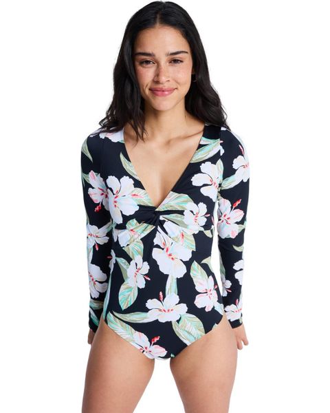 Jednoczęściowy kostium kąpielowy długi rękaw damski BEACH CLASSIC. Czarne stroje jednoczęściowe damskie Roxy, s, bez wzorów. Za 339.99 zł.