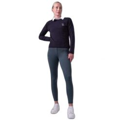 Sweter z dzianiny z logo dla kobiet PS of Sweden. Niebieskie swetry klasyczne damskie PS OF SWEDEN, na zimę, z dzianiny, bez kołnierzyka. Za 570.50 zł.