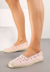 Różowe Ażurowe Espadryle Vices z Ozdobną Plecionką Arivrae. Czerwone espadryle damskie Born2be, w ażurowe wzory, bez obcasa, na płaskiej podeszwie. Za 59.99 zł.