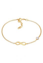 Elli Damski soliter Infinity Symbol z kamieniem księżycowym w srebrze 925 Sterling Silver Bransoletki 1 ct. Szare bransoletki damskie Elli, srebrne. Za 207.39 zł.