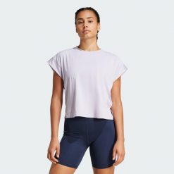 Koszulka Studio. Szare bluzki damskie Adidas, xs, bez wzorów, z materiału, bez ramiączek. W wyprzedaży za 132.00 zł.