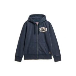 Bluza z kapturem i zamkiem błyskawicznym Superdry Vintage Athletic. Niebieskie bluzy z kapturem męskie Superdry., m. Za 404.55 zł.