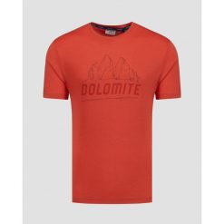 T-shirt męski Dolomite Cristallo Merino SS. Brązowe t-shirty męskie Dolomite, m, bez wzorów, bez kołnierzyka. W wyprzedaży za 223.00 zł.