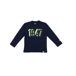 Koszulka z bawełna na outdoor na co dzień. Niebieskie bluzki damskie LEONE 1947 APPAREL, bez wzorów, z bawełny, sportowe, bez kołnierzyka, bez ramiączek. W wyprzedaży za 55.90 zł.