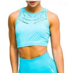 Biustonosz Sportowy Damski Plażowe Venice. Niebieskie biustonosze sportowe damskie Gym Hero, bez wzorów. Za 137.99 zł.