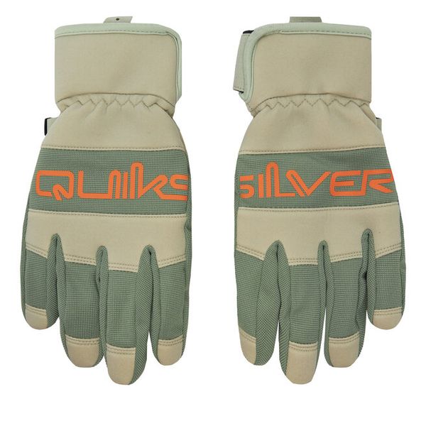 Rękawiczki Quiksilver. Zielone rękawiczki męskie Quiksilver, bez wzorów, z dzianiny. Za 239.99 zł.