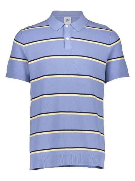 GAP Koszulka polo w kolorze błękitnym rozmiar: L. Niebieskie koszulki polo męskie GAP, l, bez wzorów, z bawełny, bez ramiączek. Za 81.95 zł.