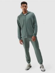 4F Spodnie dresowe joggery z bawełny organicznej męskie - khaki XXL. Brązowe spodnie dresowe męskie 4f, bez wzorów, z bawełny. W wyprzedaży za 89.99 zł.