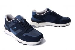 RIEKER U0905-14 blue, półbuty męskie. Niebieskie półbuty męskie Rieker, bez zapięcia. Za 307.93 zł.