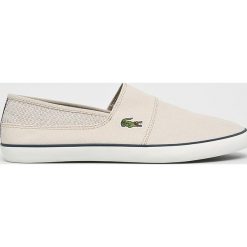 Lacoste - Tenisówki. Brązowe trampki i tenisówki męskie Lacoste, bez wzorów, z materiału, bez zapięcia. W wyprzedaży za 199.90 zł.