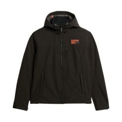 Kurtka wodoodporna Superdry Softshell Trekker. Czarne kurtki męskie Superdry., m, bez wzorów, z softshellu, z kapturem. Za 446.65 zł.