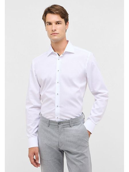 Eterna Koszula - Slim fit - w kolorze białym rozmiar: 44. Białe koszule męskie Eterna, bez wzorów, z bawełny, bez kołnierzyka, bez ramiączek. Za 117.17 zł.