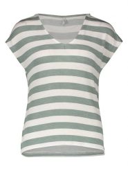 ONLY Koszulka w kolorze zielono-białym rozmiar: M. Białe bluzki damskie Only, m, bez wzorów, bez kołnierzyka, bez ramiączek. Za 60.99 zł.