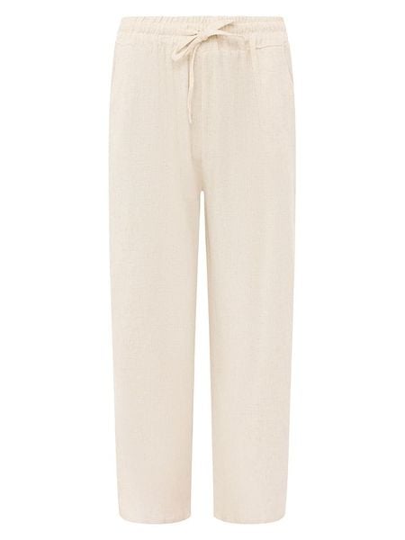 Zwillingsherz Spodnie w kolorze beżowym rozmiar: onesize. Brązowe spodnie materiałowe damskie Zwillingsherz, bez wzorów, z materiału. Za 113.99 zł.