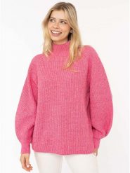 Zwillingsherz Sweter w kolorze różowym rozmiar: XL. Różowe golfy damskie Zwillingsherz, xl, bez wzorów, prążkowane, bez ramiączek. Za 193.24 zł.