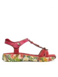 Laura Vita Sandały Sanao 54 Czerwony. Czerwone sandały damskie Laura Vita, bez wzorów, ze skóry, bez obcasa, na płaskiej podeszwie. Za 399.99 zł.