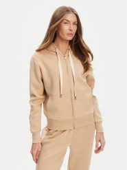 Guess Bluza W5YQ05 KBYE2 Beżowy Regular Fit. Brązowe bluzy bez kaptura damskie Guess, xxl, z syntetyku. Za 299.99 zł.