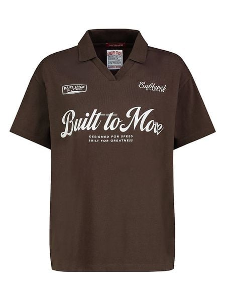 Sublevel Koszulka w kolorze brązowym rozmiar: XL. Brązowe bluzki damskie Sublevel, xl, bez wzorów, z bawełny, bez kołnierzyka, bez ramiączek. Za 43.99 zł.