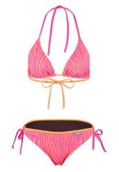 Beco Zebra Vibes bikini trójkątne C, różowo-pomarańczowe. Brązowe bikini damskie Beco, bez wzorów. Za 266.99 zł.