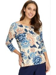 WITT WEIDEN Koszulka w kolorze kremowo-niebieskim rozmiar: 46. Brązowe bluzki damskie WITT WEIDEN, bez wzorów, bez kołnierzyka, bez ramiączek. Za 56.99 zł.