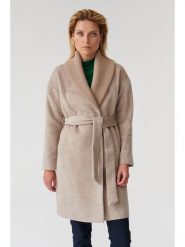 TATUUM Płaszcz przejściowy w kolorze beżowym rozmiar: 38. Brązowe płaszcze damskie Tatuum, bez wzorów, z wełny. Za 316.99 zł.
