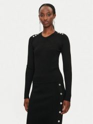 Pinko Sweter Costina 104020 A15S Czarny Slim Fit. Czarne swetry klasyczne damskie Pinko, s, z syntetyku, bez kołnierzyka. Za 653.61 zł.