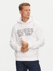 Guess Bluza M4YQ36 K9Z21 Biały Regular Fit. Białe bluzy bez kaptura męskie Guess, m, z bawełny. Za 199.99 zł.