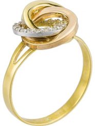 OR ÉCLAT Złoty pierścionek "Croisade" z cyrkoniami rozmiar: 52. Żółte pierścionki damskie Or Éclat, z cyrkonią, złote. Za 1,217.99 zł.