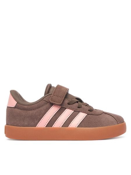 Adidas Sneakersy Vl Court 3.0 Shoes KK4559 Brązowy. Brązowe buty sportowe dziewczęce Adidas, bez wzorów, ze skóry, bez zapięcia. Za 199.99 zł.