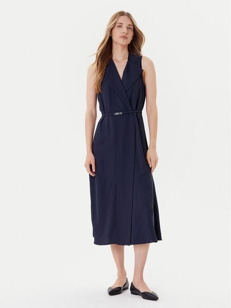 BOSS Sukienka koktajlowa Dimosa 50548494 Granatowy Regular Fit. Niebieskie sukienki damskie Boss, bez wzorów, z wiskozy, wizytowe, bez kołnierzyka, bez ramiączek. Za 939.99 zł.