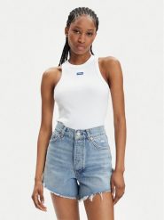 Hugo Top Easy 50508857 Biały Slim Fit. Białe topy damskie Hugo, xl, bez wzorów, z bawełny, bez kołnierzyka. Za 119.99 zł.