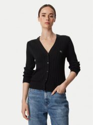 Calvin Klein Jeans Kardigan LV047H305G Czarny Regular Fit. Czarne kardigany damskie Calvin Klein Jeans, xl, bez wzorów, z bawełny. Za 449.99 zł.
