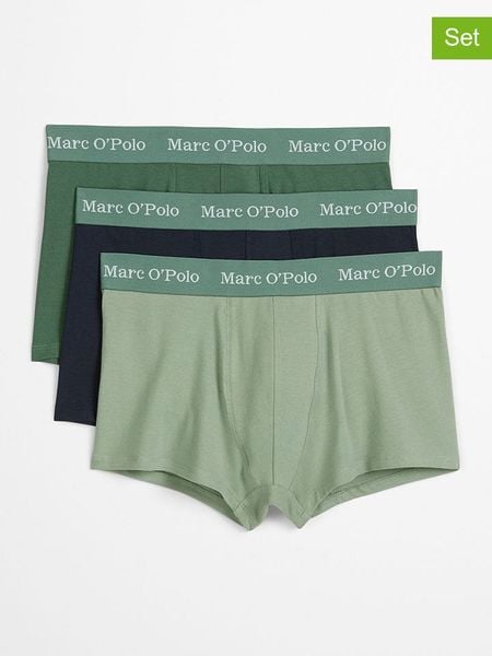 Marc O´Polo Bokserki (3 pary) w kolorze granatowo-zielonym rozmiar: S. Niebieskie bokserki męskie bez wzorów. Za 96.95 zł.