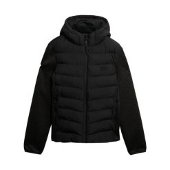 Kurtka z kapturem Superdry Storm Knit. Czarne kurtki męskie Superdry., xl, z aplikacjami, z dżerseju, z kapturem. Za 753.99 zł.