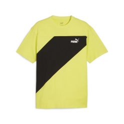 Koszulka Mężczyzna Puma Power Colorblock żółty. Zielone t-shirty sportowe męskie Puma, m, z bawełny, bez ramiączek, na fitness i siłownię. Za 127.40 zł.