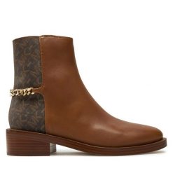 Botki MICHAEL Michael Kors. Brązowe botki damskie MICHAEL Michael Kors, bez obcasa, na płaskiej podeszwie, bez zapięcia. Za 1,199.00 zł.