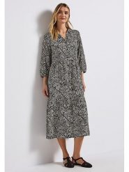 Street One Sukienka w kolorze czarno-białym rozmiar: 36. Białe sukienki damskie Street One, bez wzorów, z wiskozy, street, bez kołnierzyka, bez ramiączek, midi, rozkloszowane. Za 134.85 zł.