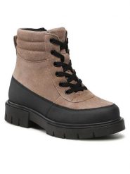 Lasocki Young Trapery CI23-OXMOS-02 Beżowy. Brązowe kozaki dziewczęce Lasocki Young, bez wzorów, ze skóry, bez obcasa. Za 229.99 zł.