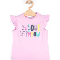 Coccodrillo - T-shirt dziecięcy 102-116 cm. Czerwone koszulki dziewczęce COCCODRILLO, bez wzorów, z bawełny, bez ramiączek. W wyprzedaży za 19.90 zł.