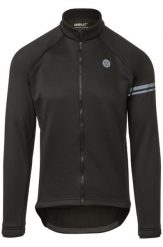 Męska kurtka rowerowa zimowa Essential softshell czarna. Czarne kurtki męskie Agu, na zimę, m, bez wzorów, z materiału, z kapturem. Za 428.25 zł.