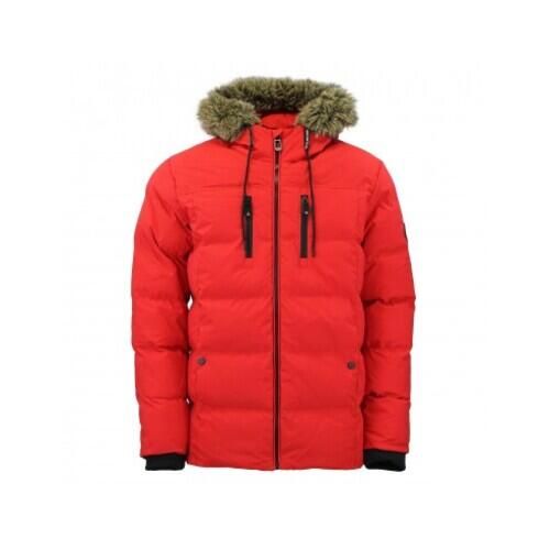 Kurtka puchowa wodoodporna Peak Mountain Canory. Czerwone kurtki męskie Peak Mountain, m, bez wzorów, z puchu, sportowe, bez kaptura. W wyprzedaży za 341.50 zł.