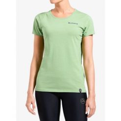 Koszulka wspinaczkowa damska La Sportiva Moon Rock T-Shirt. Zielone bluzki sportowe damskie La Sportiva, bez kołnierzyka, bez ramiączek. Za 172.99 zł.