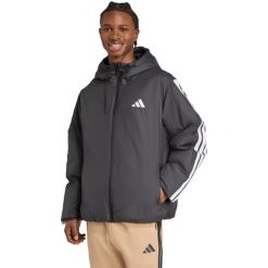 Kurtka męska adidas Essentials Climawarm 3-Stripes Insulated Hooded. Czarne kurtki męskie Adidas, l, bez wzorów, z materiału, klasyczne, bez kaptura. Za 303.99 zł.