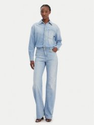 Elisabetta Franchi Kombinezon TJ-44D-61E2-V690 Niebieski Regular Fit. Niebieskie kombinezony damskie Elisabetta Franchi, bez wzorów, z bawełny, bez kołnierzyka, bez ramiączek. Za 2,939.00 zł.